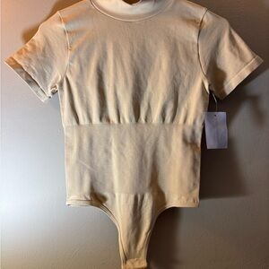 Cream Short Sleeve Bodysuit